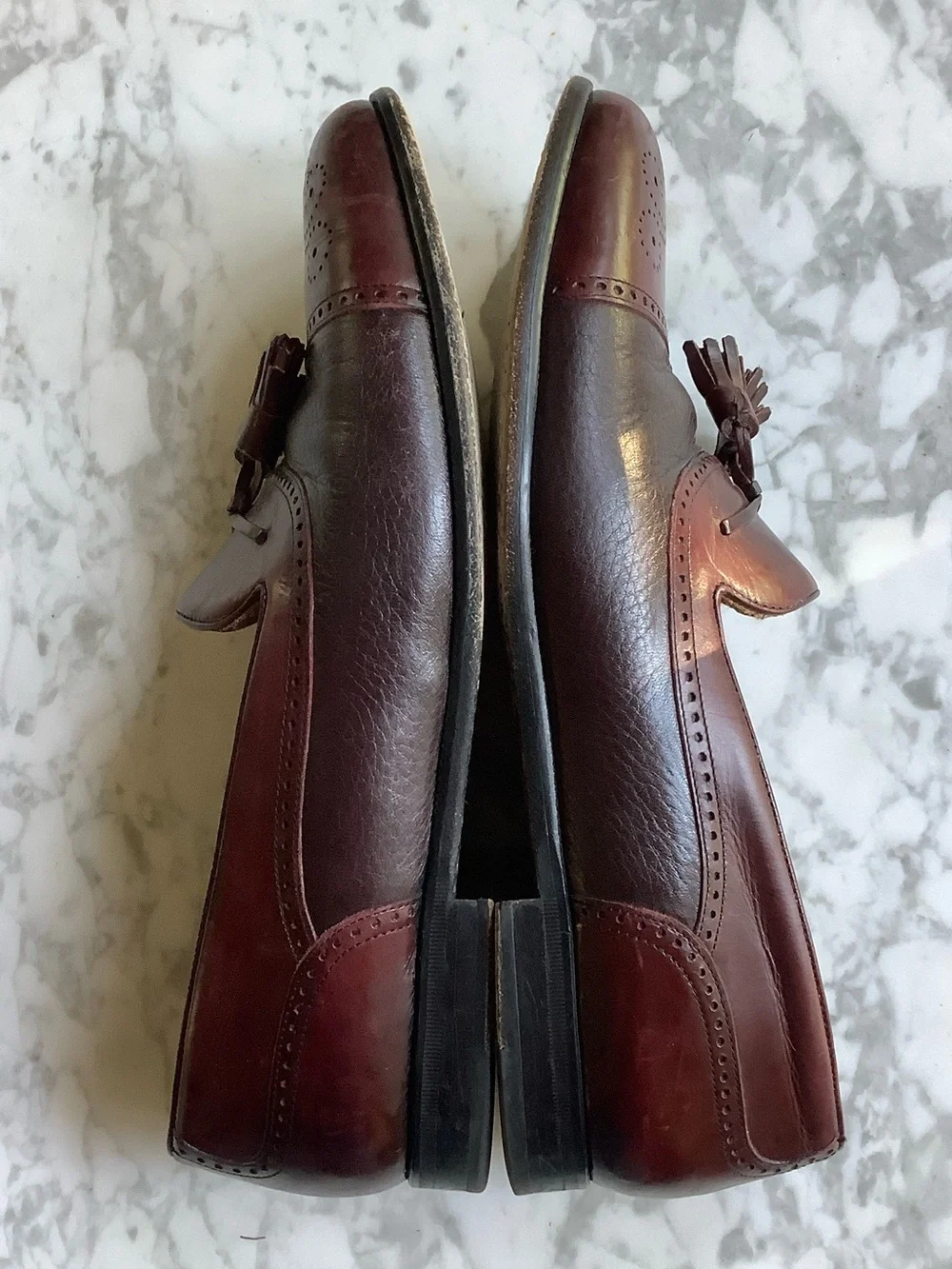 Mezlan Burgundy Tassel Slip-On Loafers